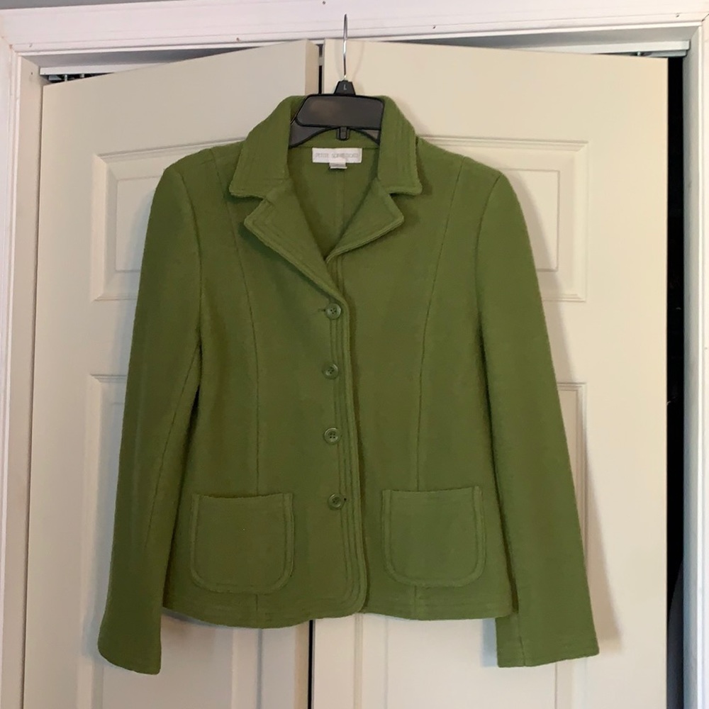 Pea green dress coat